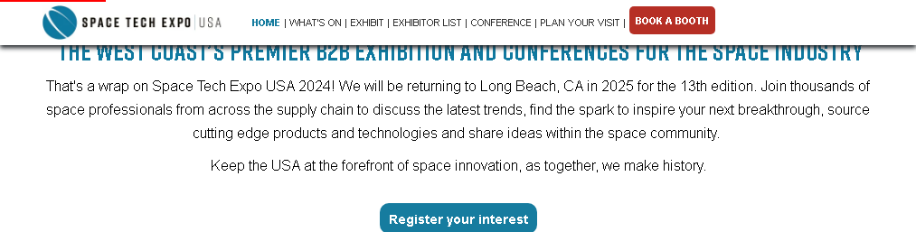 Space Tech Expo USA Long Beach 2024