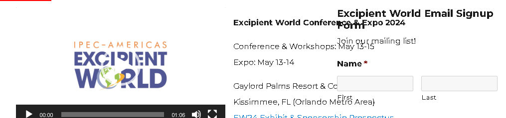 Excipient World Conference and Exhibition