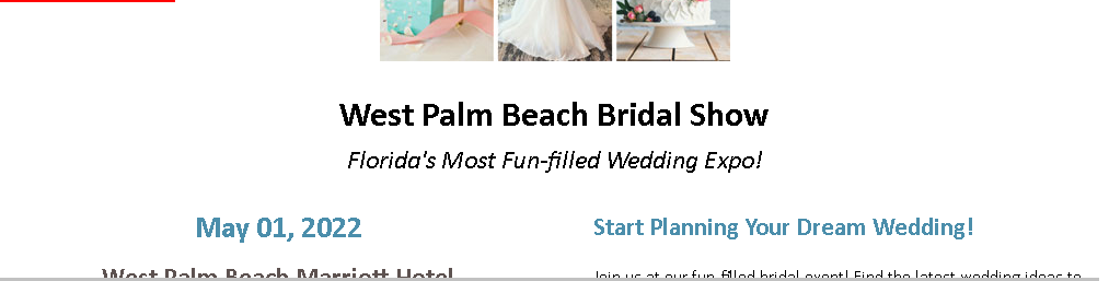 Our Dream Wedding Expo - Bãi biển Tây Palm