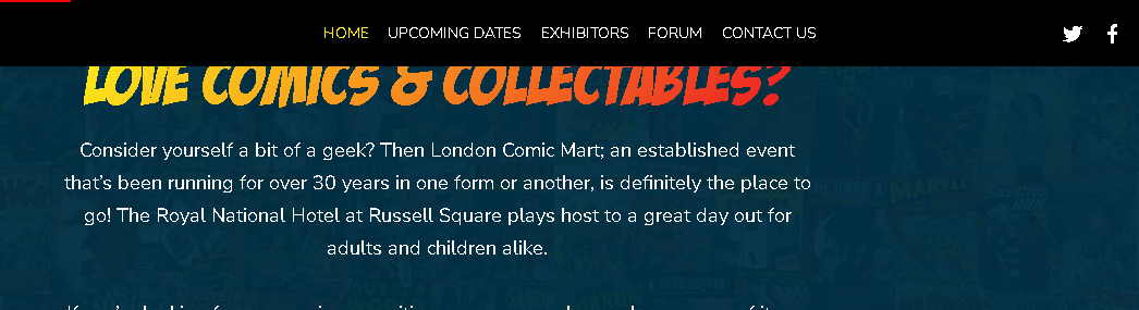 „London Comic Mart“.