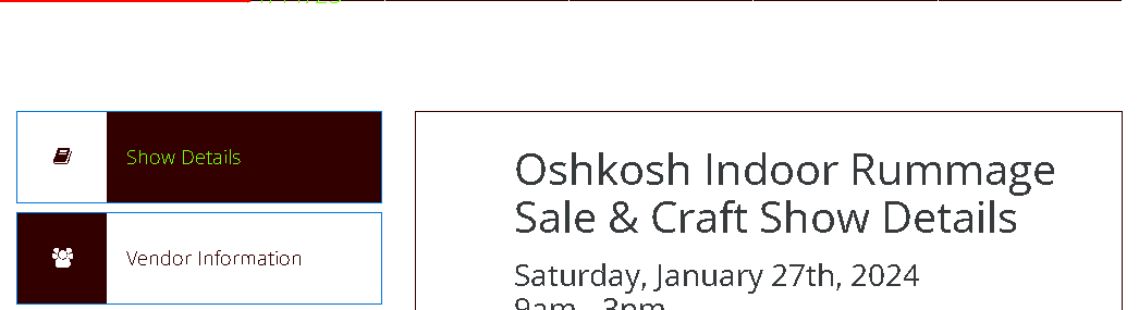 Oshkosh Indoor Rummage Sale & Craft Show