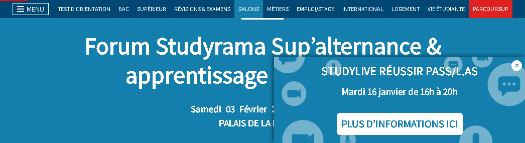Studyrama Sup'Alternance трговски саем во Бордо