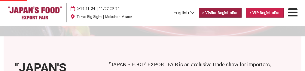 Feira de exportación de alimentos de Japans
