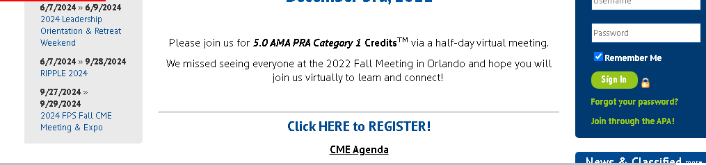 FPS Fall CME Meeting and EXPO