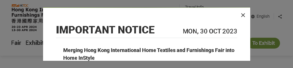 Hong Kong International Home Textiles and Furnishings Fair