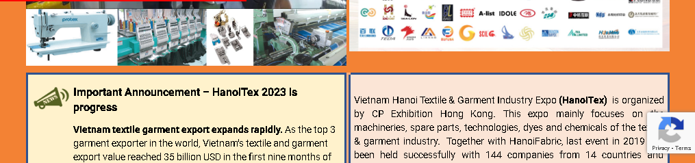 Expo da industria téxtil e do vestiario de Vietnam