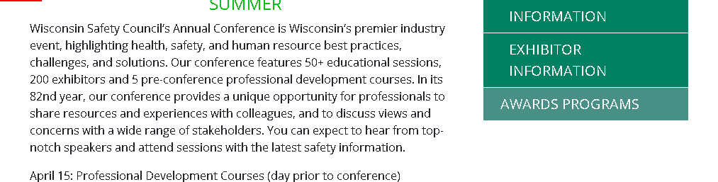 Conferința anuală a Consiliului de siguranță din Wisconsin