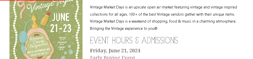 Vintage Market Days North Idaho Coeur d'Alene 2024