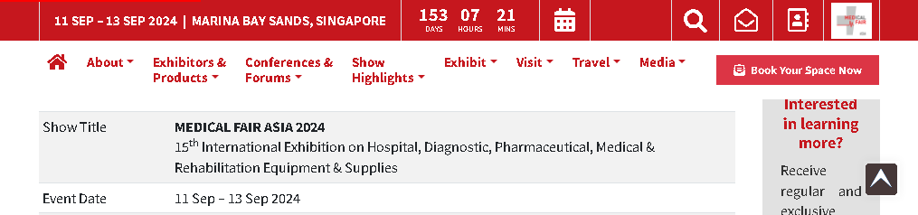 International Exhibition on Hospital, Diagnostic, Pharmaceutical, Medical & Rehabilitation Equipment & Supplies Singapore 2024