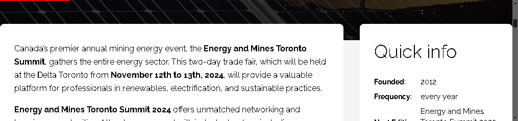 Energy and Mines Toronto Summit