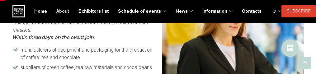 Teaj Kafe Cacao Ekspozitë Ruse