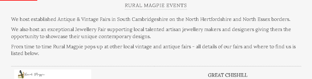 Rural Magpie Essex Jewellery Fair
