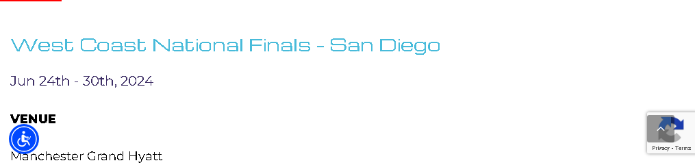 West Coast National Finals San Diego 2024