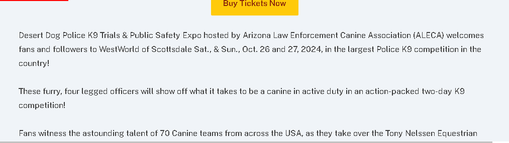 Desert Dog Police K9 Trials & Public Safety Expo